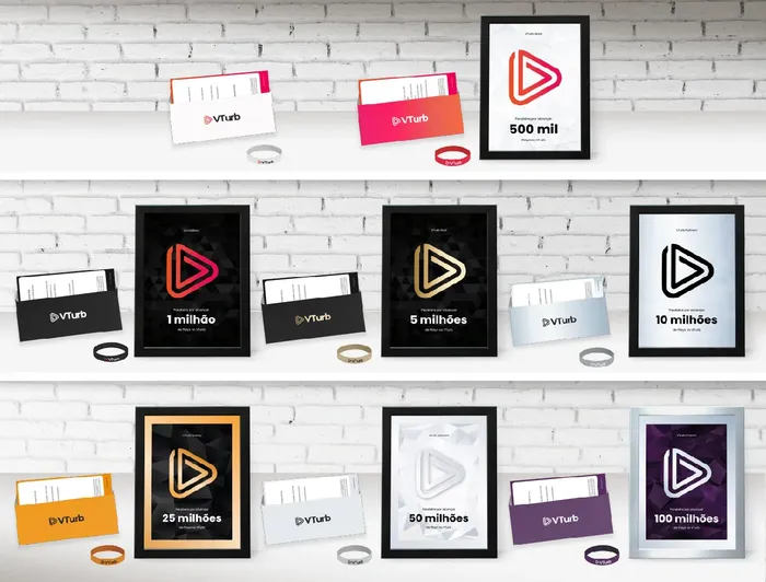 Placas de premiação do VTurb